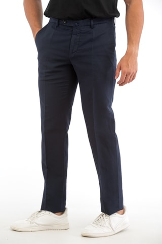 Chino en lin - Bleu marine - Incotex