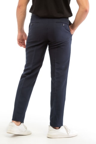 Chino en lin - Bleu marine - Incotex