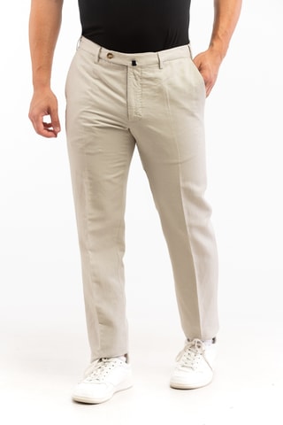 Chino en lin - Gris clair - Incotex