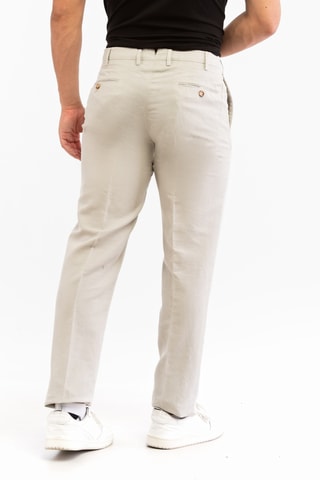 Chino en lin - Gris clair - Incotex