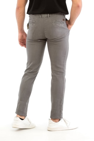 Pantalon slim en lin - Gris - Incotex