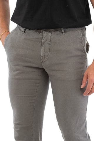 Pantalon slim en lin - Gris - Incotex