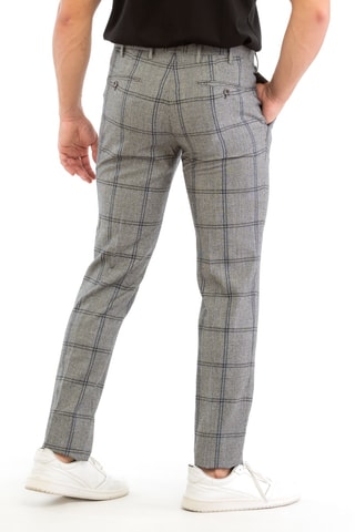 Pantalon slim en laine vierge - Gris chiné - Incotex