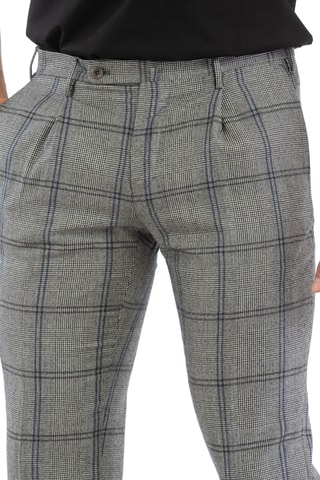 Pantalon slim en laine vierge - Gris chiné - Incotex