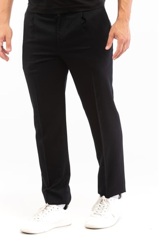 Pantalon en laine vierge - Bleu foncé - Incotex