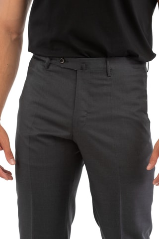 Pantalon droit en laine vierge - Gris foncé - Incotex