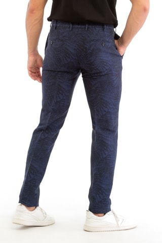 Pantalon slim en lin - Bleu marine - Incotex