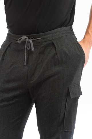 Pantalon carotte en laine vierge - Vert foncé - Incotex