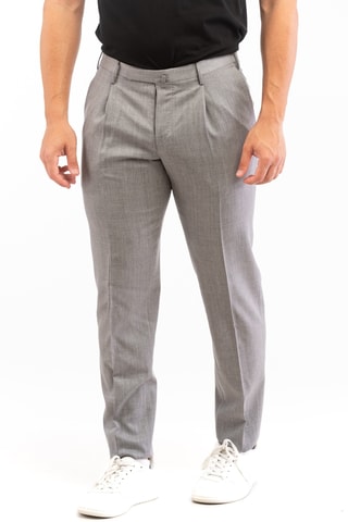 Pantalon en laine vierge - Gris clair - Incotex