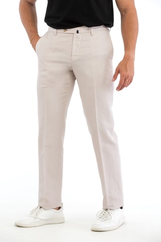 Chino droit en lin - Beige - Incotex
