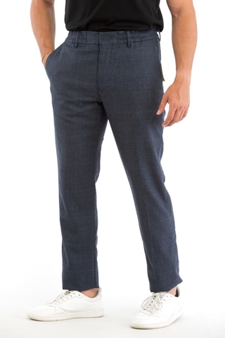 Pantalon slim en laine vierge - Bleu - Incotex