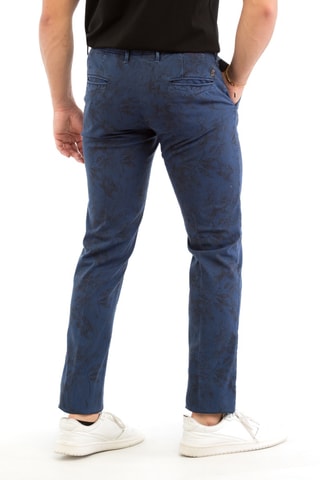 Chino slim en laine vierge - Bleu - Incotex