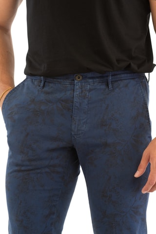 Chino slim en laine vierge - Bleu - Incotex