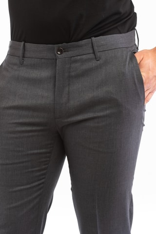 Pantalon slim en laine vierge - Gris foncé - Incotex