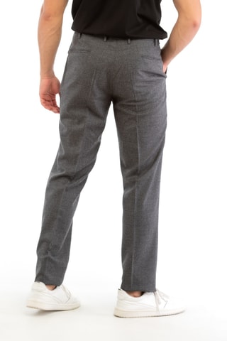 Pantalon slim en laine - Gris chiné - Incostex