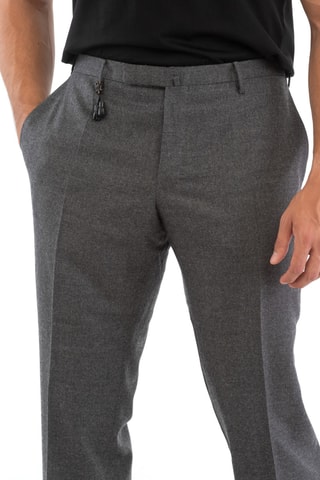 Pantalon slim en laine - Gris chiné - Incostex