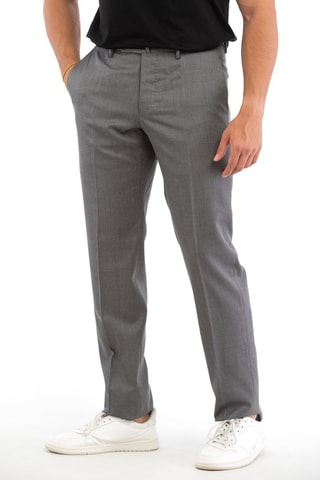 Pantalon en laine vierge - Gris clair - Incotex