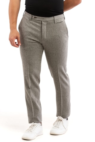 Pantalon slim en laine vierge et cachemire - Gris clair - Incotex