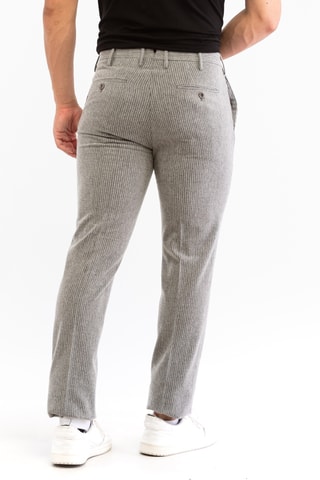 Pantalon slim en laine vierge et cachemire - Gris clair - Incotex