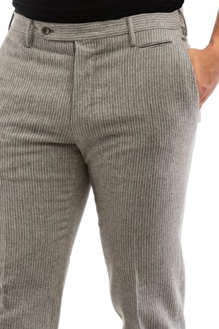 Pantalon slim en laine vierge et cachemire - Gris clair - Incotex
