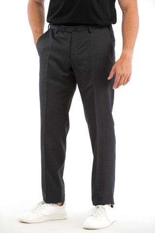 Pantalon en laine vierge - Gris foncé - Incotex
