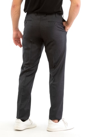 Pantalon en laine vierge - Gris foncé - Incotex