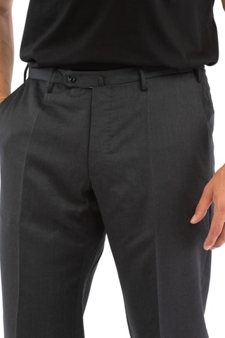 Pantalon en laine vierge - Gris foncé - Incotex