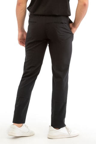 Pantalon slim en laine vierge - Noir - Incotex