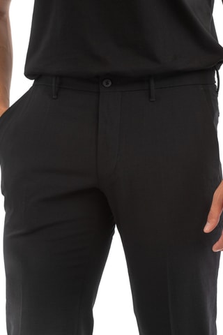 Pantalon slim en laine vierge - Noir - Incotex