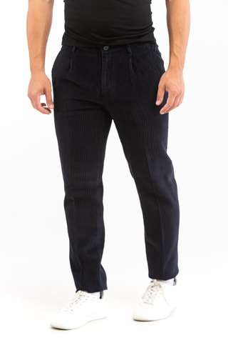 Pantalon en velours - Bleu marine - Incotex