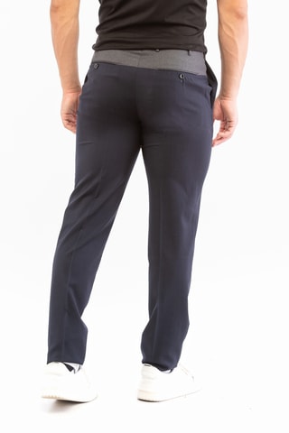 Pantalon en laine vierge - Bleu marine - Incotex