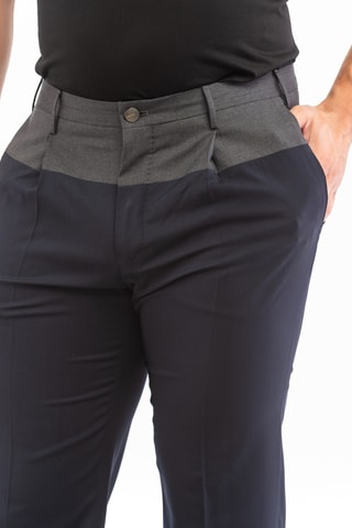 Pantalon en laine vierge - Bleu marine - Incotex