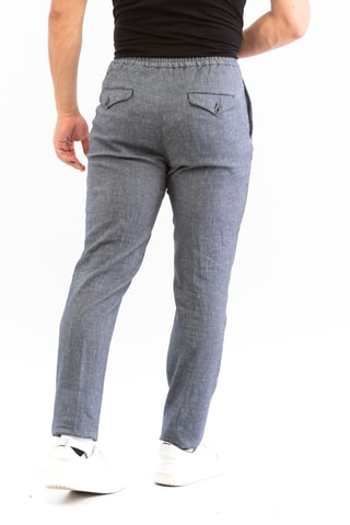 Pantalon carotte - Bleu chiné - Incotex