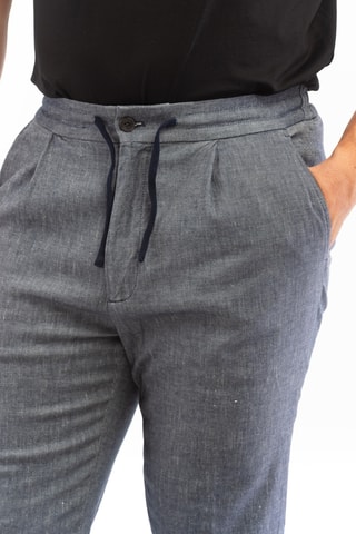 Pantalon carotte - Bleu chiné - Incotex