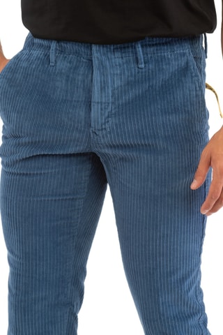 Pantalon slim en velours - Bleu - Incotex