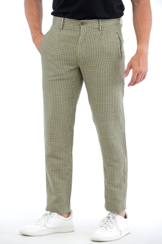 Pantalon regular en lin - Vert - Incotex
