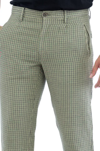 Pantalon regular en lin - Vert - Incotex