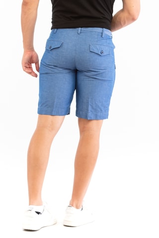 Bermuda regular en lin - Bleu - Incotex