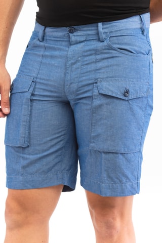 Bermuda regular en lin - Bleu - Incotex