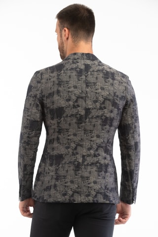 Veste de costume slim en lin - Bleu foncé - Montedoro