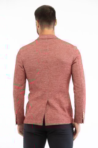Veste slim en laine vierge - Rouge - Montedoro