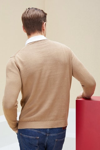 Pull slim en lin - Beige - Zanone