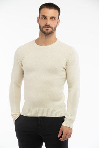 Pull slim en alpaga - Ecru - Zanone