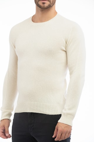 Pull slim en alpaga - Ecru - Zanone