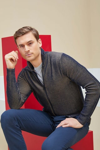 Gilet slim - Bleu marine - Zanone