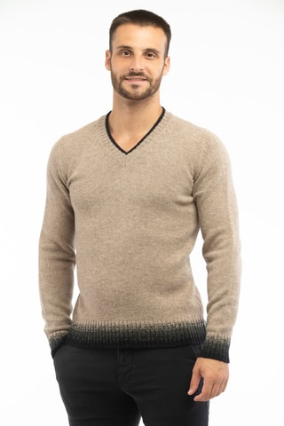 Pull regular en laine vierge - Beige - Zanone