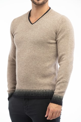 Pull regular en laine vierge - Beige - Zanone
