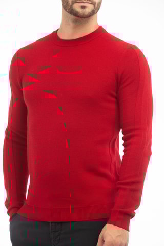 Pull regular en laine vierge - Rouge - Zanone