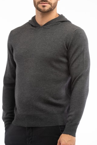 Pull regular en laine vierge - Gris foncé - Zanone
