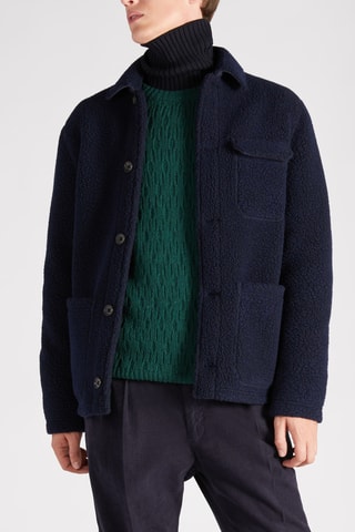 Pull slim en laine vierge et alpaga - Vert foncé  - Zanone